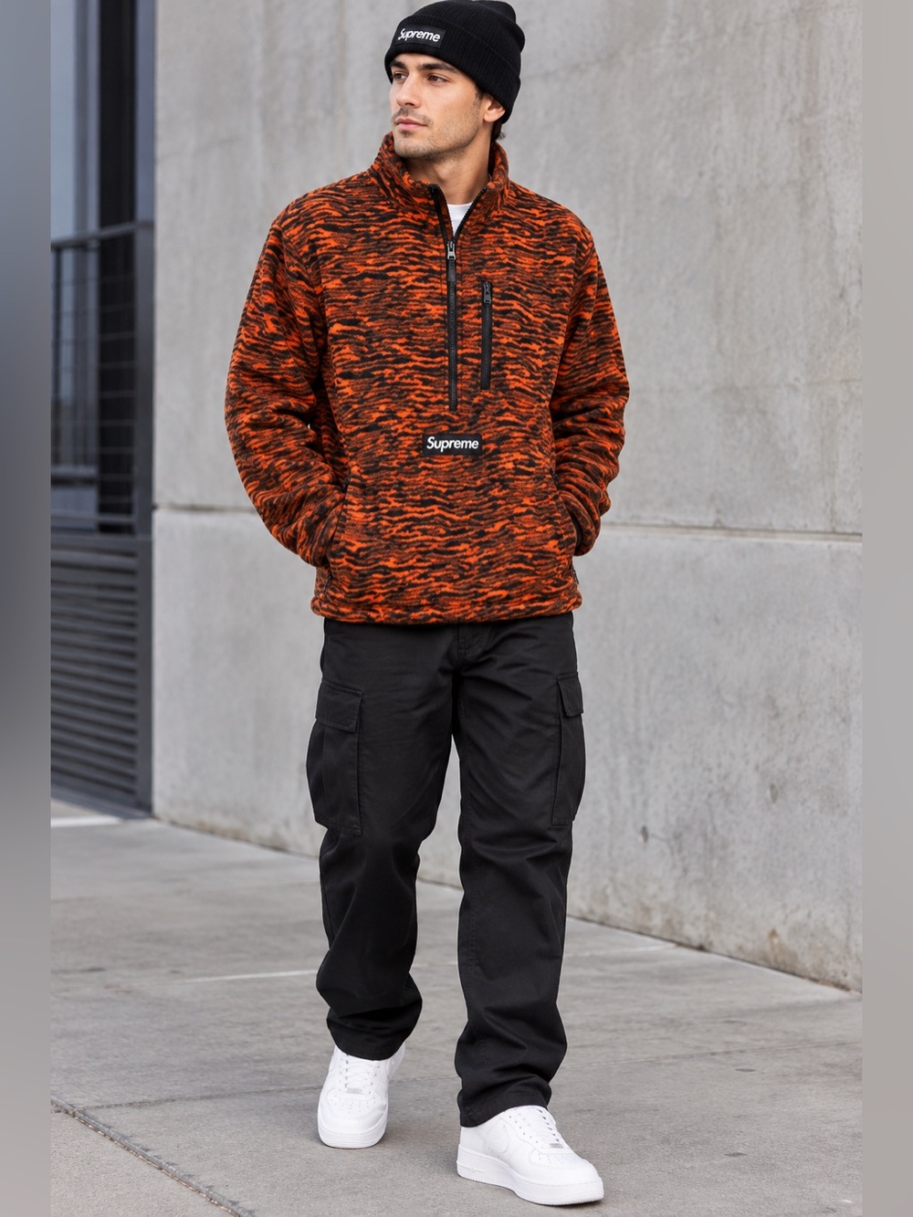 🔥 SUPREME x POLARTEC TIGER HALF-ZIP FLEECE — SIZE SMALL — UNISEX NWT 🐅